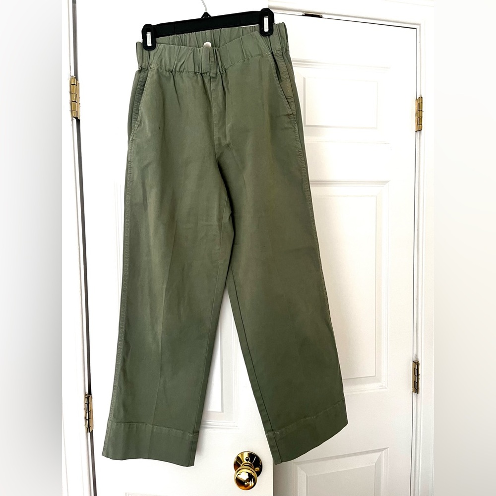 J.Crew wide-leg chino pant (XS) olive green sage